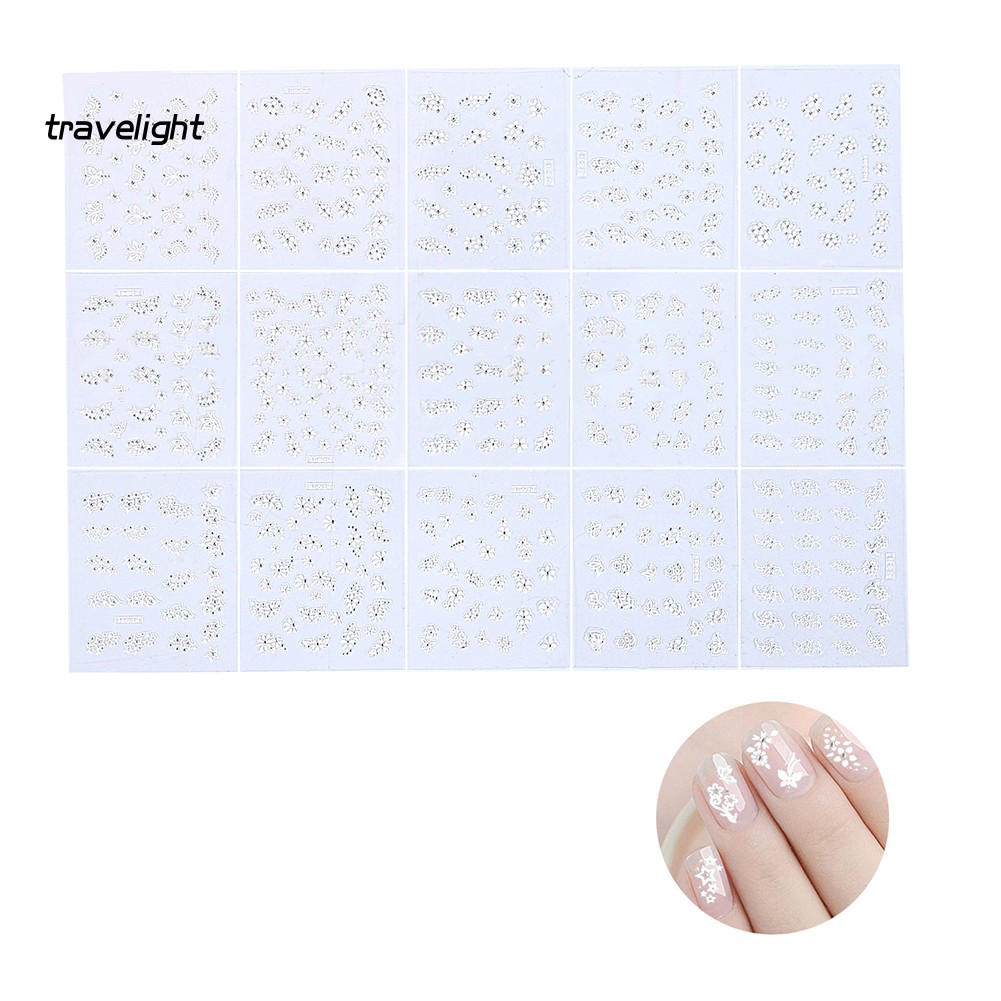 Set 5p tờ sticker hình hoa thời trang dán móng trang trí