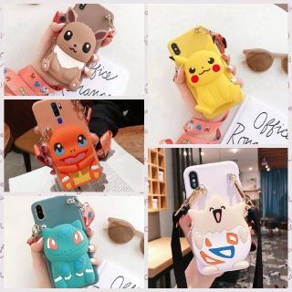 Ốp điện thoại tích hợp ví hình Pokemon dễ thương cho Samsung A11/A21/A31/A41/A51/A71/A81/M60S/A91
