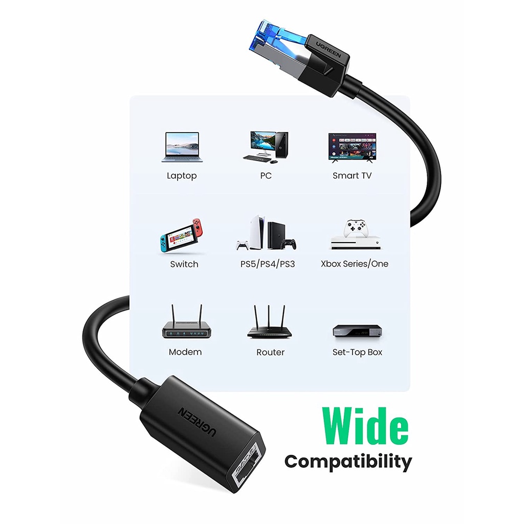 Cáp mạng Cat8 nối dài RJ45 UGREEN NW192 | Hỗ trợ băng thông 40Gbps | Khả năng chống nhiễu cao | Bảo Hành 18 Tháng 1 Đổi1