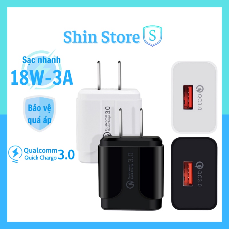 Củ sạc nhanh chống va đập 3A 18W sử dụng cho tất cả dòng điện thoại