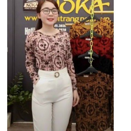 Áo Nhung Dài Tay Nhiều Màu Hoạ Tiết Hoa