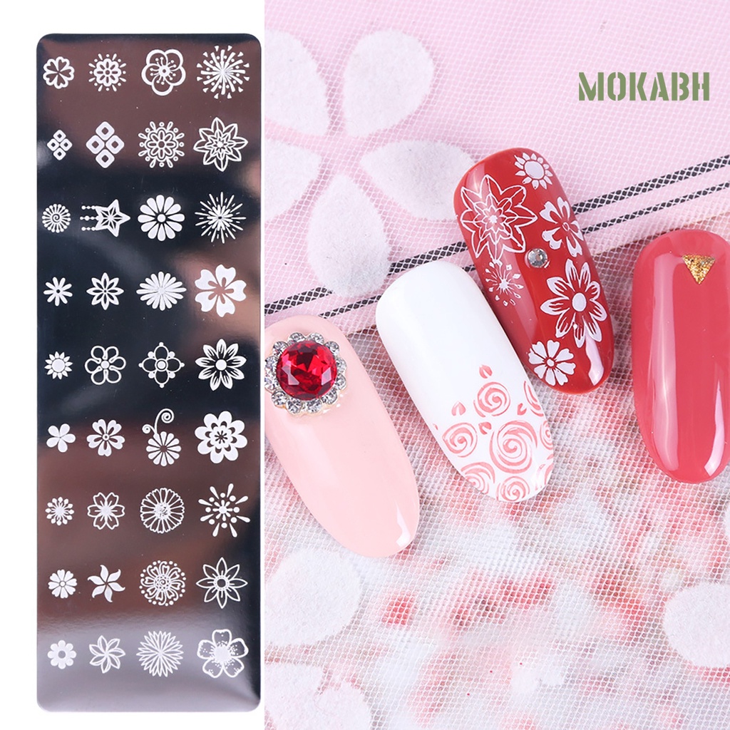 Khuôn In Hình Hoa Lá Bằng Thép Không Gỉ Dùng Trang Trí Móng Tay DIY