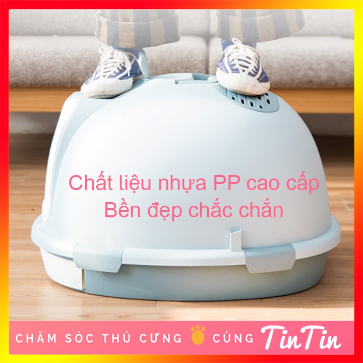 Nhà Vệ Sinh Cho Mèo Rút Đáy Hình Cá Voi Kèm Xẻng - Hàng Đẹp Cao Cấp #Tintin Pet Store