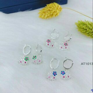 Trang sức bạc, bông tai bạc mèo kitty cho bé