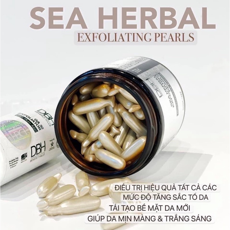 [Bán lẻ 10 v.iên peel ] - Thay da sinh học Peel tảo biển DBH Sea Herbal Exforliating Pearls