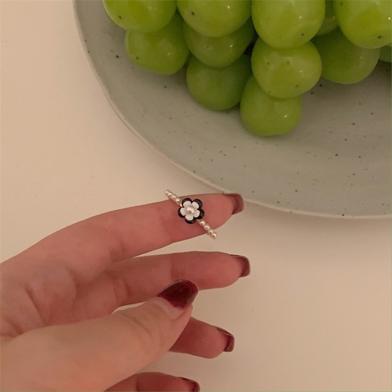 Nhẫn Đeo Tay Đính Ngọc Trai Hình Hoa Phong Cách Hàn Quốc Cho Nữ