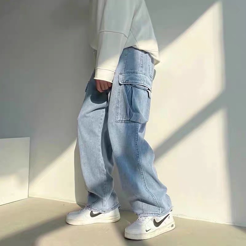 Quần JEAN baggy nam nữ unisex TÚI HỘP màu XANH 🖤 Nam nữ unisex 🖤 Quần baggy ống rộng Jaystoree