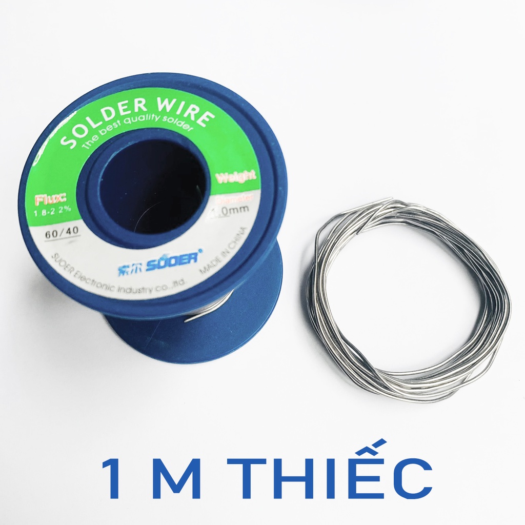 Thiếc Hàn Không Chì SOLDER Đoạn 1m CHÍNH HÃNG SUOER