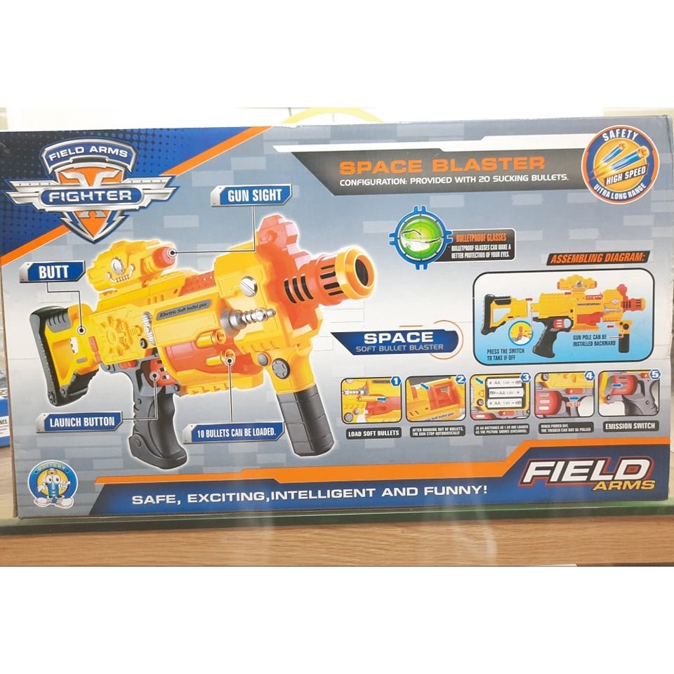 Đồ Chơi Blaster Que Xốp Cỡ Lớn Vận Động Ngoài Trời Kiểu NERF (Tặng Kèm Pin)