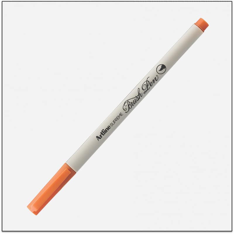Bút lông đầu cọ viết calligraphy Artline Supreme Brush EPFS-F - Màu cam đậm (Dark Orange)