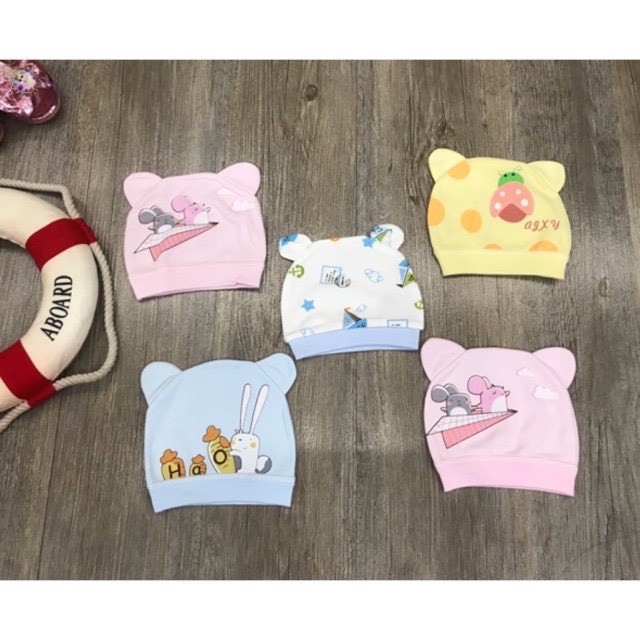 MŨ SƠ SINH ⚡️FREESHIP⚡️ Mũ Cotton Sơ Sinh Cho Bé Hàng Cao Cấp
