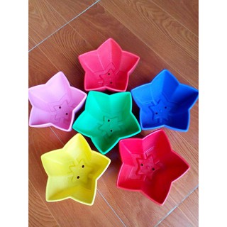 Chậu nhựa hình ngôi sao nhiều màu 14x6 cm