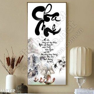 Tranh dán tường 3D Chữ Thư pháp 60cm*1m2