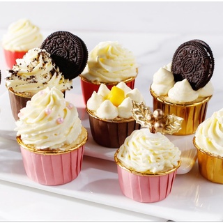 Lốc 100c Cupcake Giấy Xếp Vàng Bạc Đáy 5cm