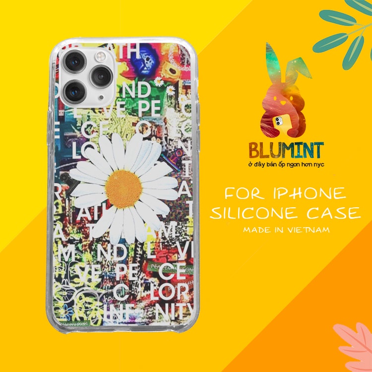 Ốp điện thoại đẹp Hoa cúc sticker  cho iPhone13promaxXS XR 8plus 7Plus X XR Xs Max 6 6s BLUGDR0022