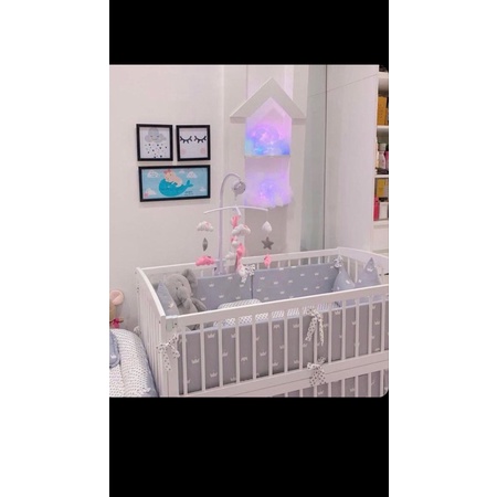 Quây ga thiết kế cho nôi cũi, chất cotton lụa cao cấp