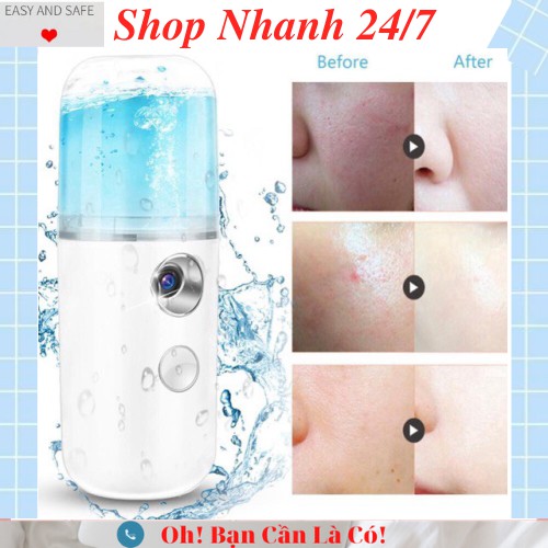 Máy Phun Sương Cầm Tay Xịt Khoáng MINI NANO -Cấp Ẩm Dưỡng Da Bổ Sung Khoáng - Bản Full Phụ Kiện Cáp Sạc