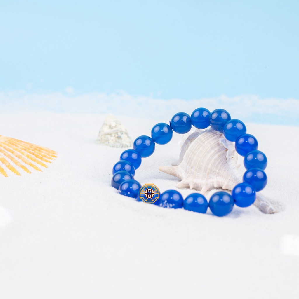 Vòng tay phong thủy đá MNao Xanh Lam [TẶNG HỘP GỖ CAO CẤP] may mắn tài lộc nam nữ mệnh Thủy Mộc - Phong Thủy Tây Tạng