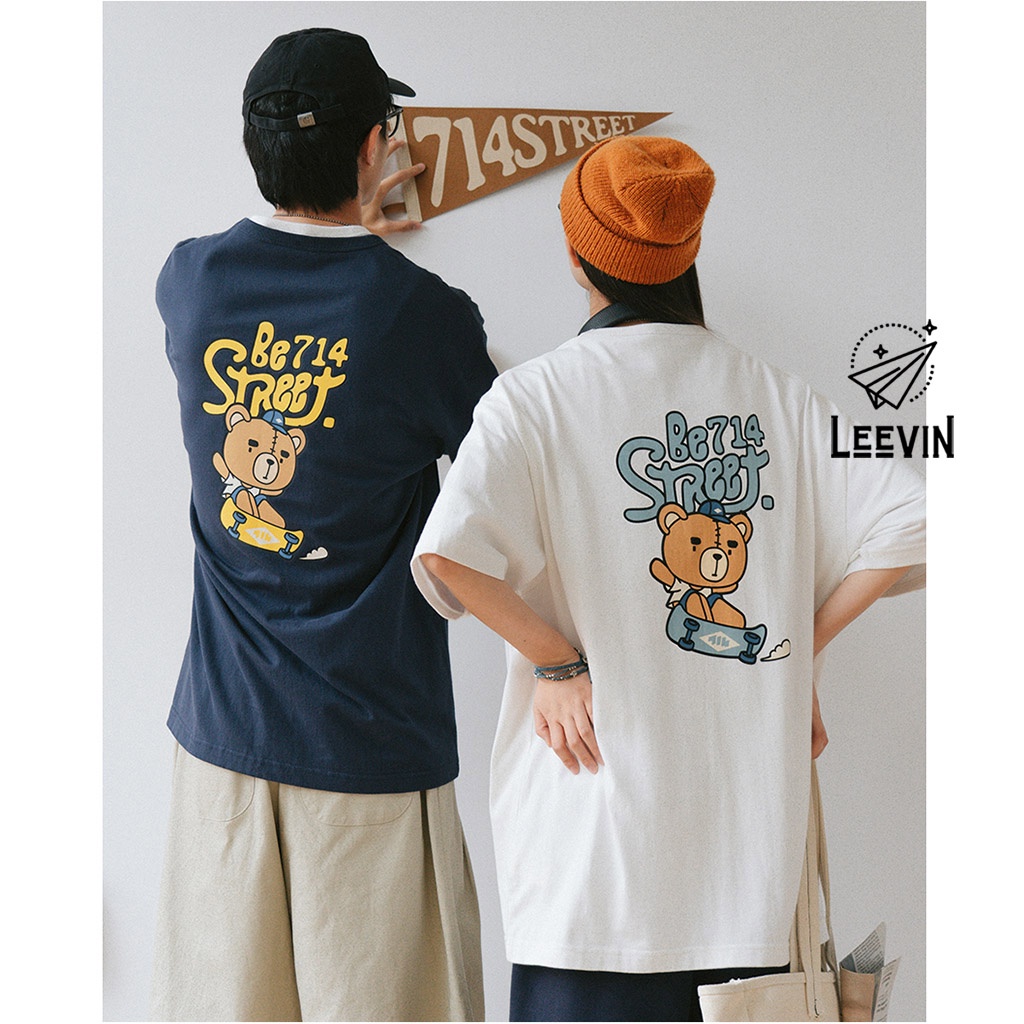 Áo Thun Nam Nữ 714 STREET TIVI Unisex - Kiểu áo phông nữ nam form rộng tay lỡ Ulzzang - Leevin Store