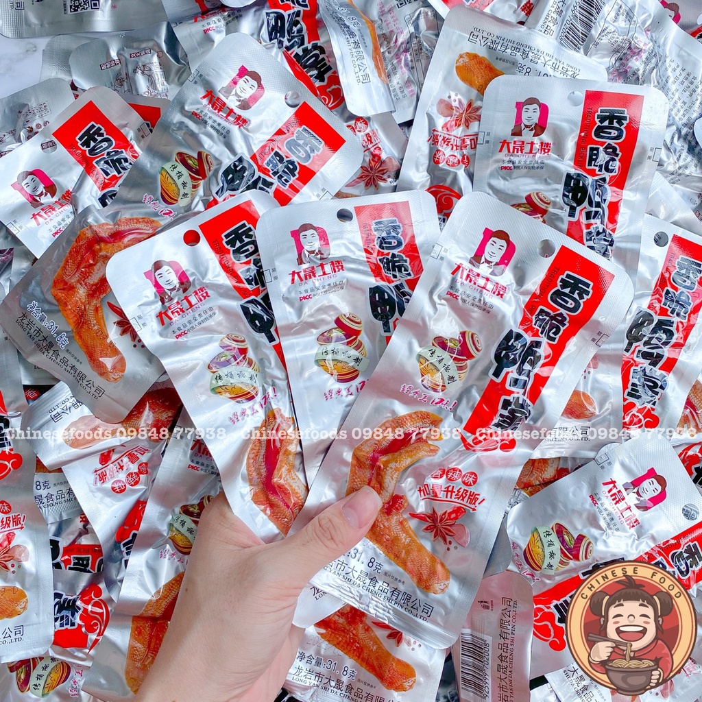 Set 30 cái Chân Vịt Cay Tứ Xuyên Dacheng Màu Đỏ Cay Và Màu Xanh Không Cay Và Màu Tím Siêu Cay