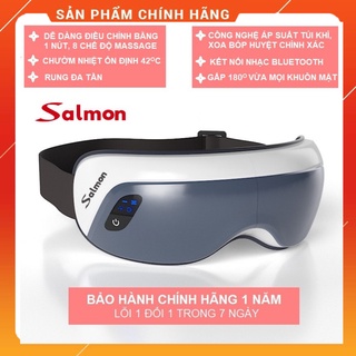 Máy massage mắt cao cấp thông minh bluetooth salmon se220 công nghệ áp suất túi khí kèm nhiệt, ấn huyệt, mát xa mắt