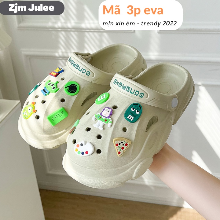Dép Cross nữ DINOs trơn siêu cấp (kèm sticker ngẫu nhiên) siêu nhẹ êm chân chống chịu nước
