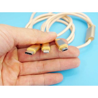 Cáp dù sạc nhanh 3 đầu: ip-micro-type c