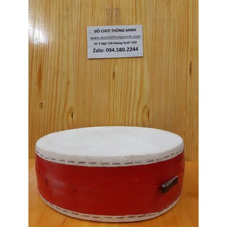 trống gỗ, trống gỗ tự nhiên, trống bọc da trâu, đường kính 17 cm