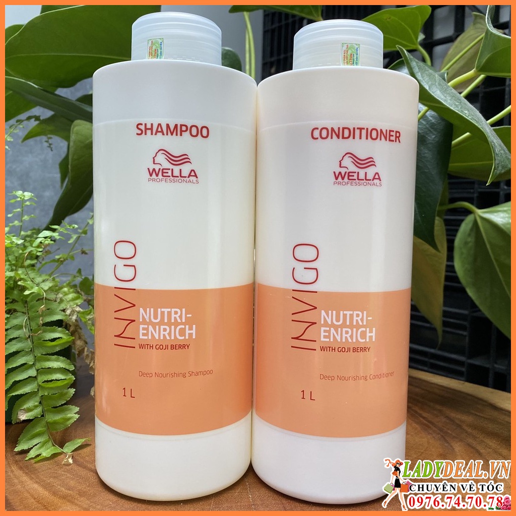 Wella - Cặp Gội Xả Wella Invigo Enrich Phục Hồi Tóc Hư Tổn 1000ml