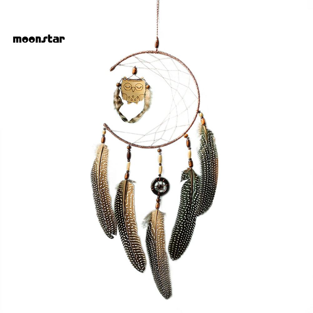 Dream Catcher phối hình chim cú dễ thương treo trang trí cho phòng ngủ