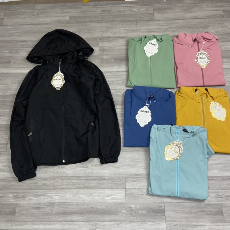 Áo Gió Nữ Chống Nước 2 Lớp Lót Lưới Gió Tráng Bạc Áo Khoác Ngoài