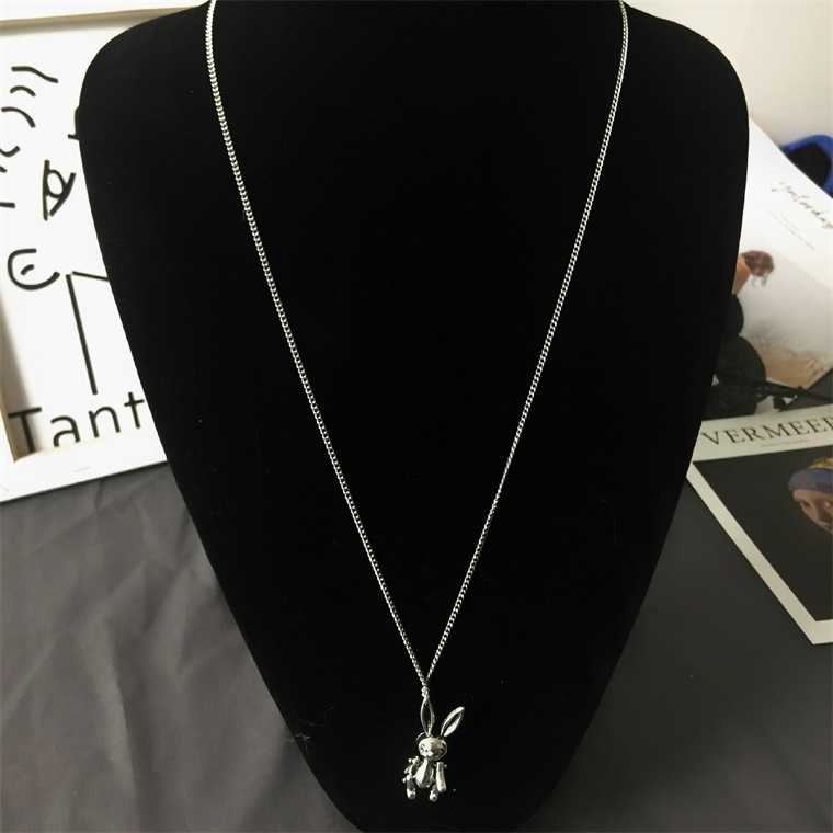 Dây chuyền mặt hình thỏ và mặt cười hai tầng phong cách hiphop cá tính dễ thương