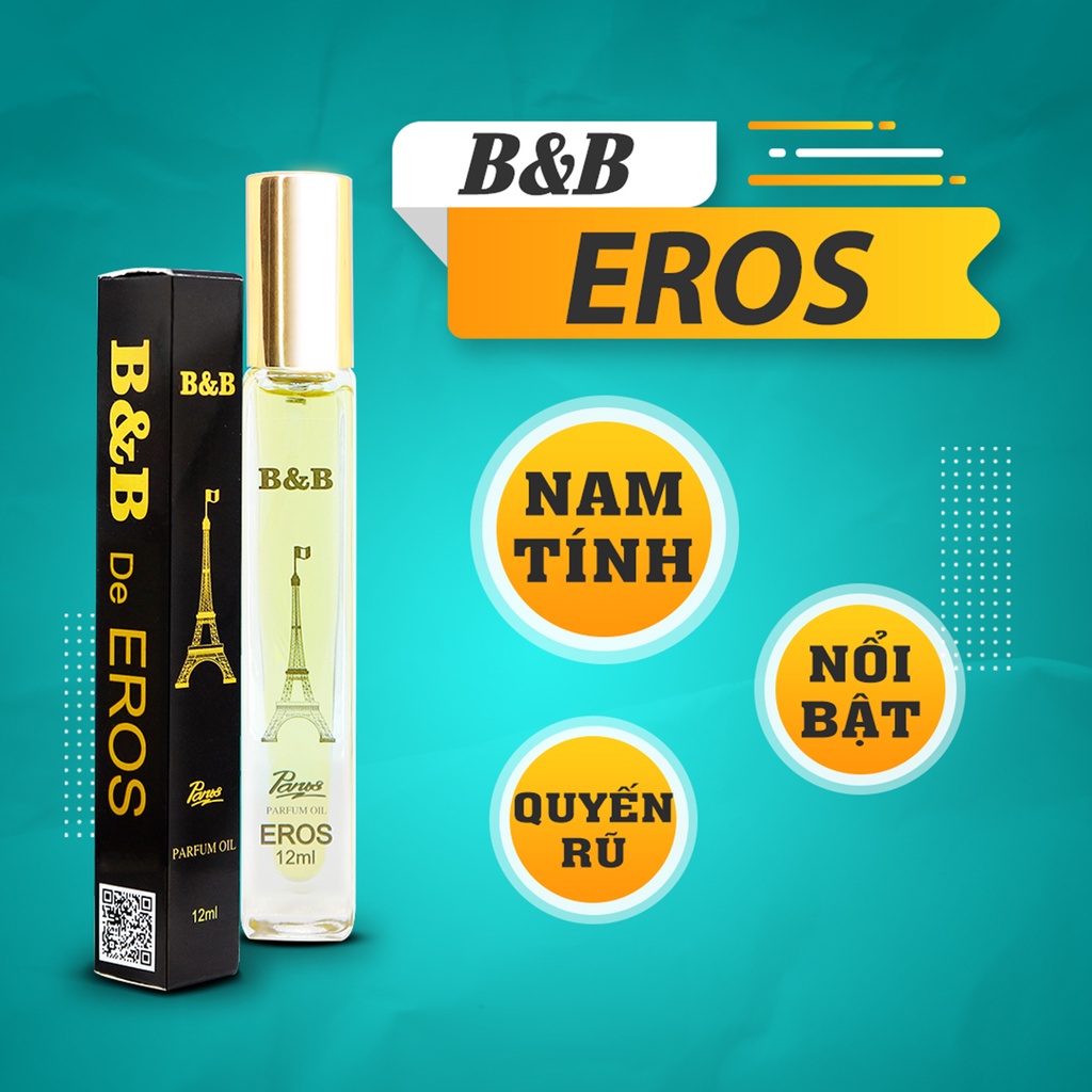 Tinh dầu nước hoa nam B&amp;B de Eros EDP 12 ml lưu hương lâu lịch lãm phong cách Pháp