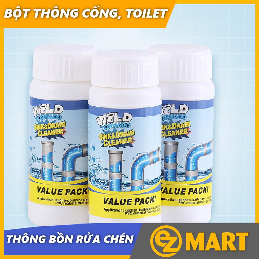 Chai Bột Thông Cống Nghẹt, Bồn Rửa Chén, Ống thoát nước, Thông Toilet EZMART