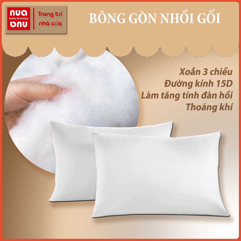 Bông nhồi gối, bông gòn nhồi thú, bổ sung thêm cho ruột gối nằm gối ôm sợi nhân tạo 3 chiều 15D trang trí decor
