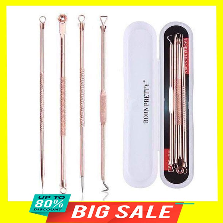 Bộ 4 cây nặn mụn có 8 đầu nặn màu vàng đồng, dài 13cm