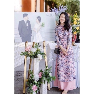 Áo dài voan lụa 4 tà xẻ cao cấp - áo dài cách tân cao cấp