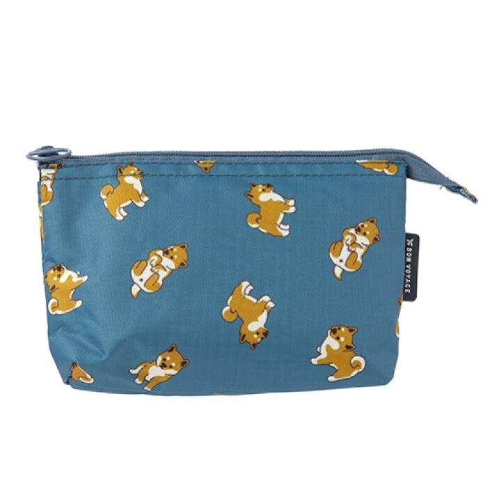 Túi Đựng Đồ Cá Nhân Mang Đi Du Lịch ARTBOX Hàn Quốc In Hình Chú Chó Shiba Màu Xanh Blue