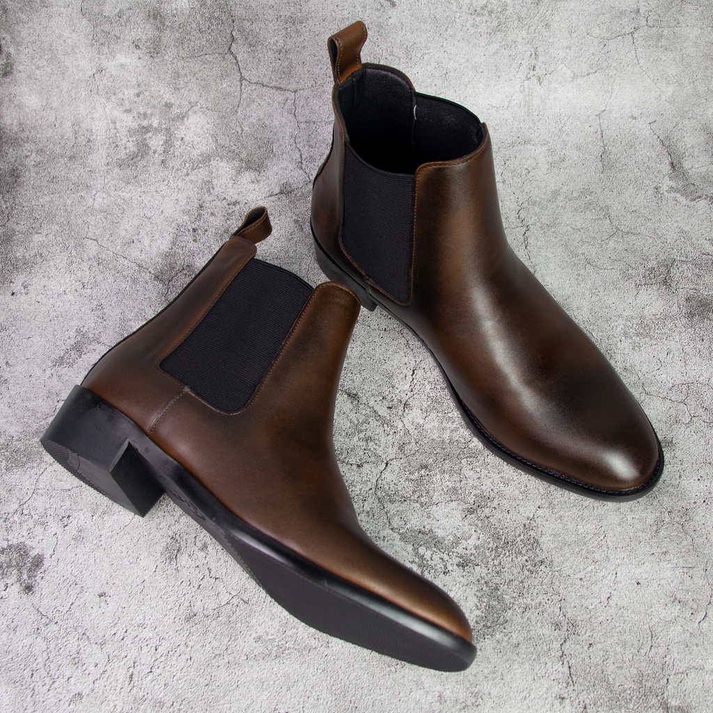 Giày Chelsea Boot Nam Cổ Cao Tăng Chiều Cao 5cm Đế Chắc Chắn Đức Linh GDA026