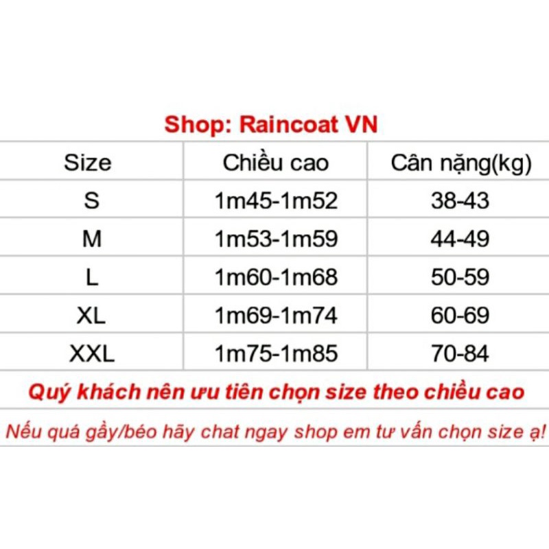 Áo mưa bộ đẳng cấp Raincoat VN, link với mã freeship giảm tới 70k ship