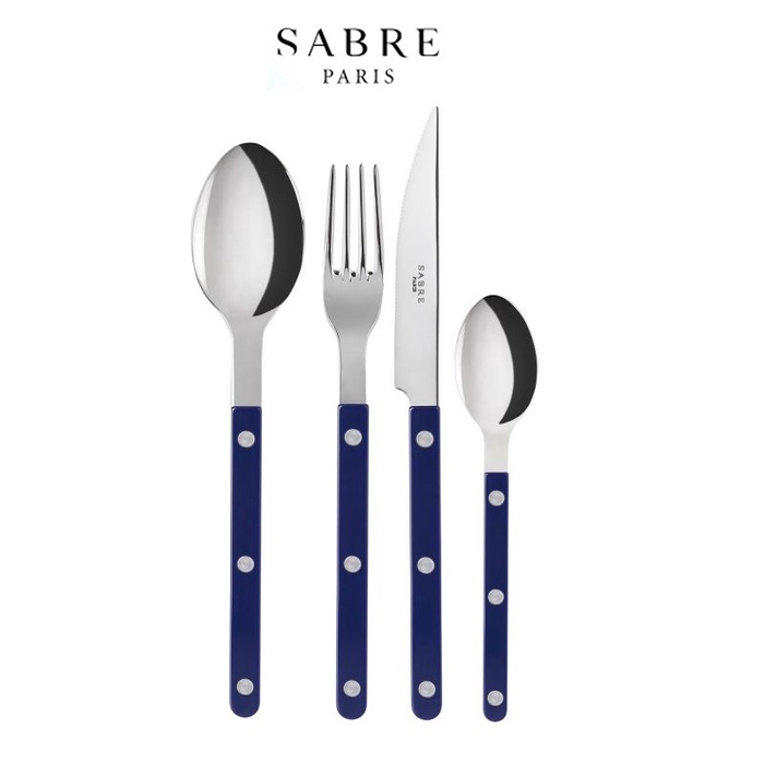 Bộ DAO THÌA DĨA (muỗng, nĩa) inox 304 Pháp Cán nhựa Màu Xanh Navy | Sa Maison x Sabre