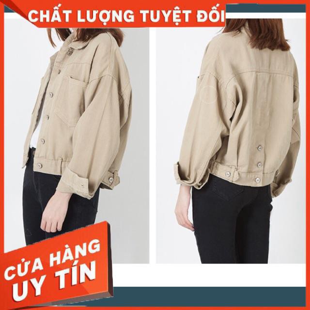 Khoác kaki jacket croptop jeans kaki dày đẹp- hình thật chính chủ | BigBuy360 - bigbuy360.vn