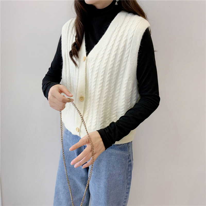 SUXI Áo Khoác Len Không Tay Phong Cách Nhật Bản Dành Cho Nữ