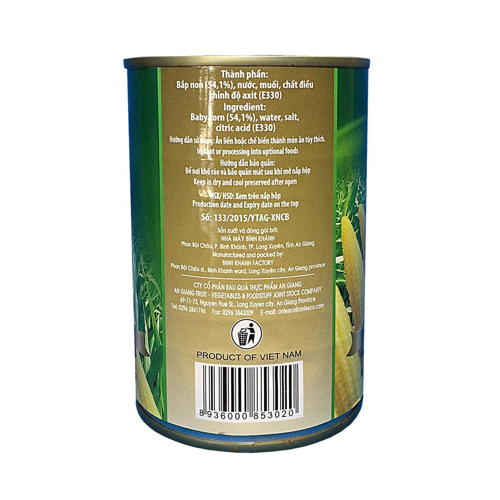 Combo 3 hộp Bắp non đóng hộp  - Bắp đóng hộp  - Thương hiệu Antesco