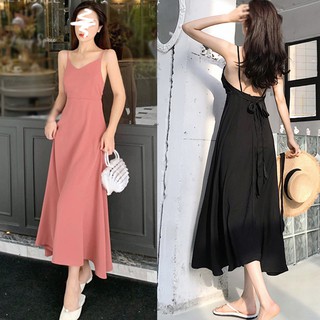 Yeswomen Retro Thời Gian Tính Khí Gợi Cảm Dây Dây Đeo Đầm Sling Đầm Rời Tất Cả Trận Đấu Váy Dài