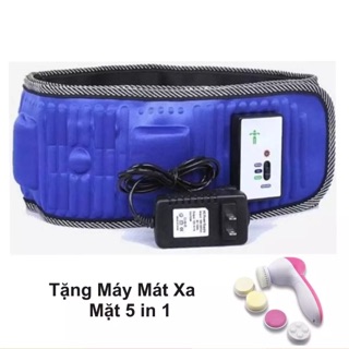 Đai massage bụng đánh tan mỡ bụng x5 hàng nhập khẩu (Hàn Quốc )+ tặng máy massage rửa mặt 5 in 1