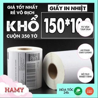 [GIẤY IN NHIỆT 3 LỚP] 1 Cuộn Giấy In Nhiệt Tự Dính 350 Tờ Khổ A6 100x150mm In Đơn Hàng Shopee, In Bill TMĐT S2