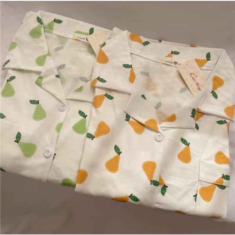 Set đồ ngủ pijma tay ngắn- Bộ ngủ quả lê ulzzang hot 2021