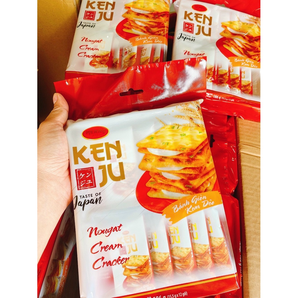 Bánh Quy Hành Nhân Kem Dẻo Kenju gói 186g/ hộp 276g