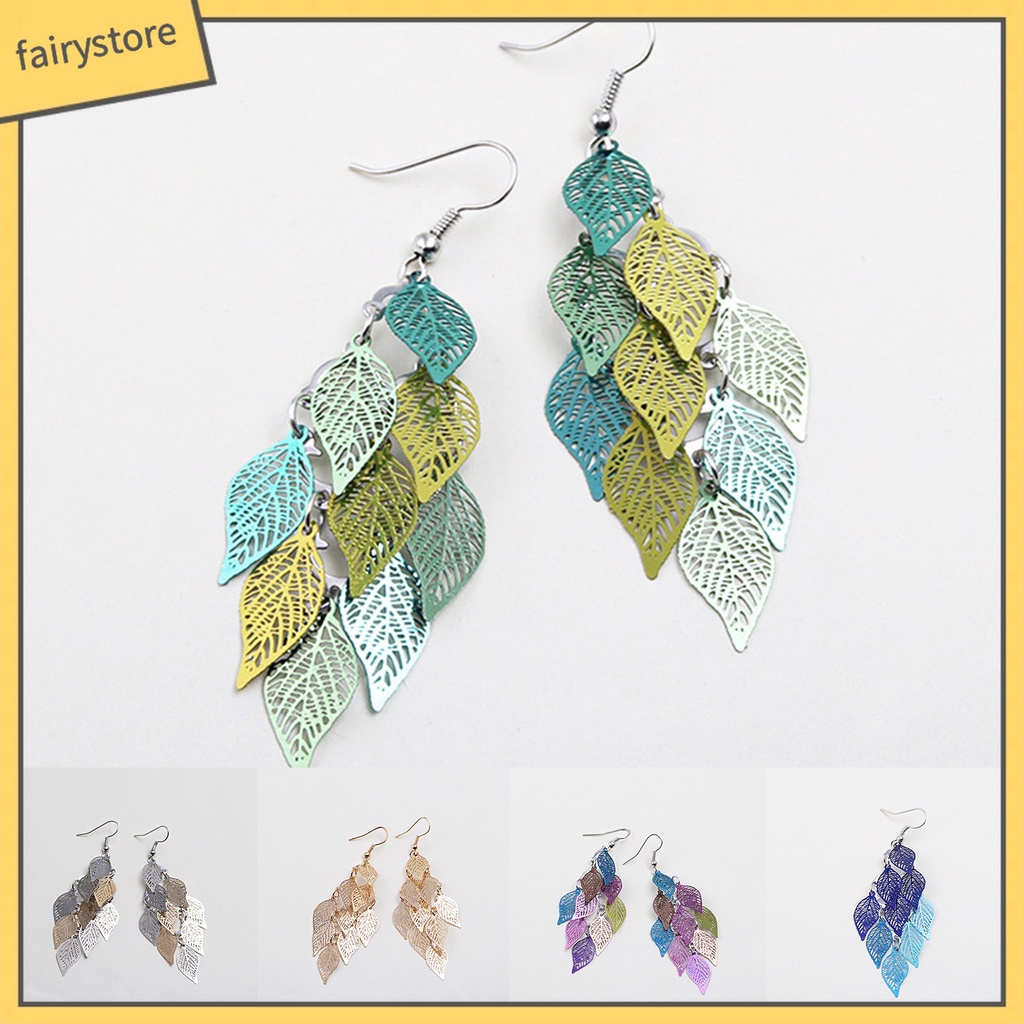 1 Đôi Bông Tai Hình Chiếc Lá Sáng Tạo Dành Cho Nữ